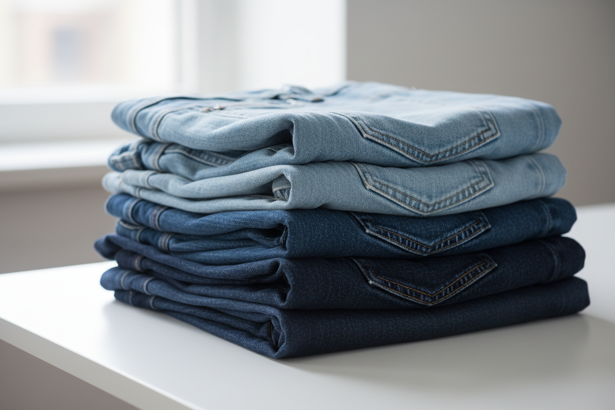 Freshly folded jeans